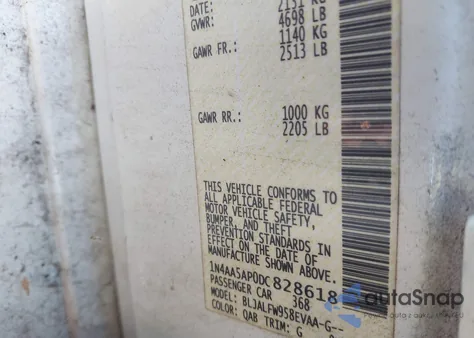 2013 Nissan Maxima 3.5 Sv z USA, uszkodzony, nr VIN 1N4AA5AP0DC828618